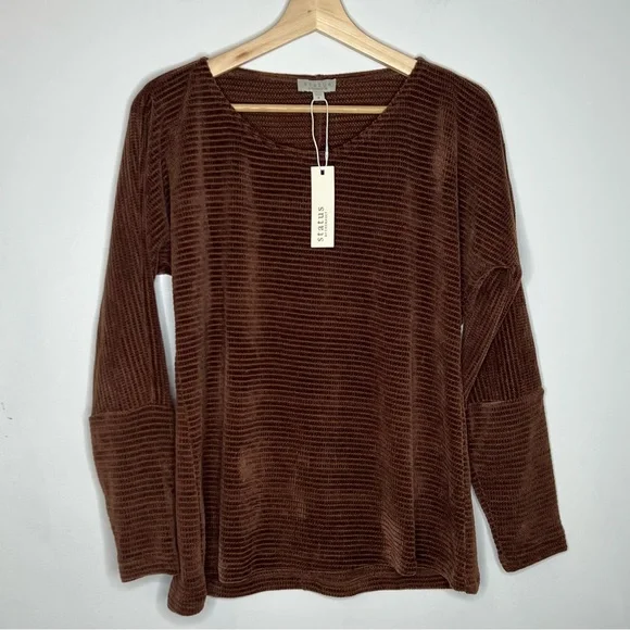 NEW Status by Chenault Chenille Brown sweater M - Picture 3 of 6